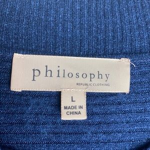 Ladies Philosophy Asymmetrical sweater Navy Blue Size Large EUC